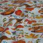Preview: French Terry Herbstwald Stickstyle hellgrau orange braun – F